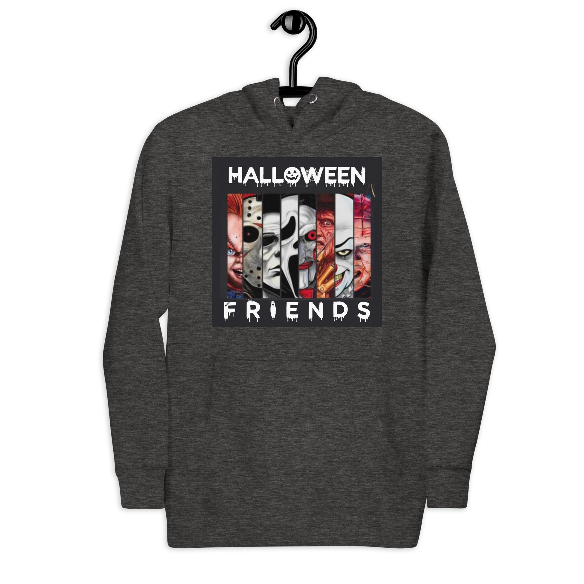 Halloween Friends Hoodie  Awaara Apparels Charcoal Heather S 