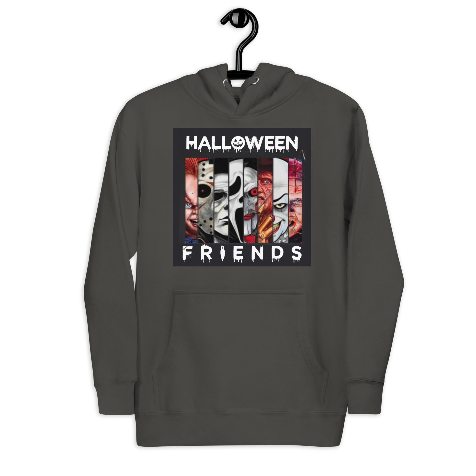 Halloween Friends Hoodie  Awaara Apparels Vintage Black S 