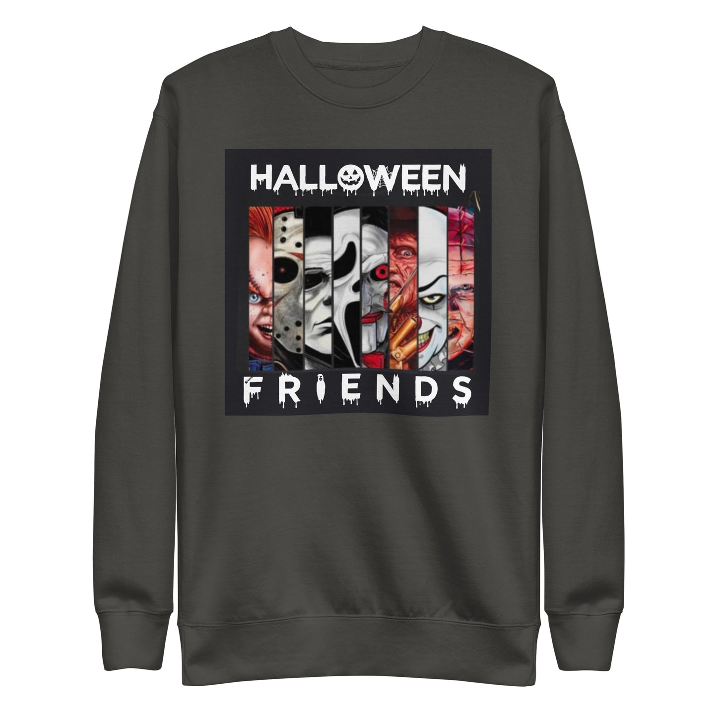 Halloween Friends Sweatshirt  Awaara Apparels Vintage Black S 