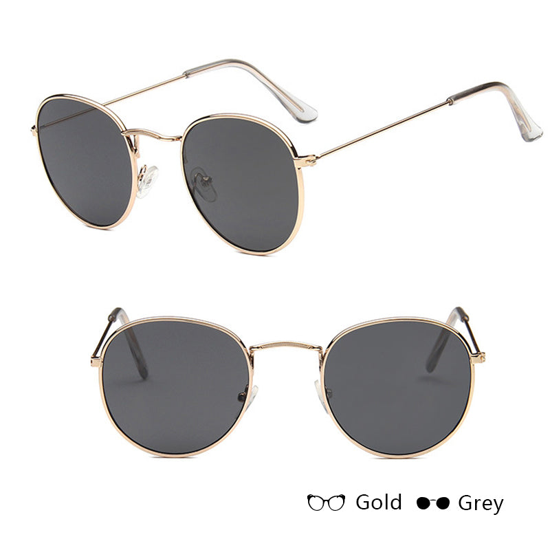 Women Retro Sunglasses Clothing Awaara Apparels Gold+gray  