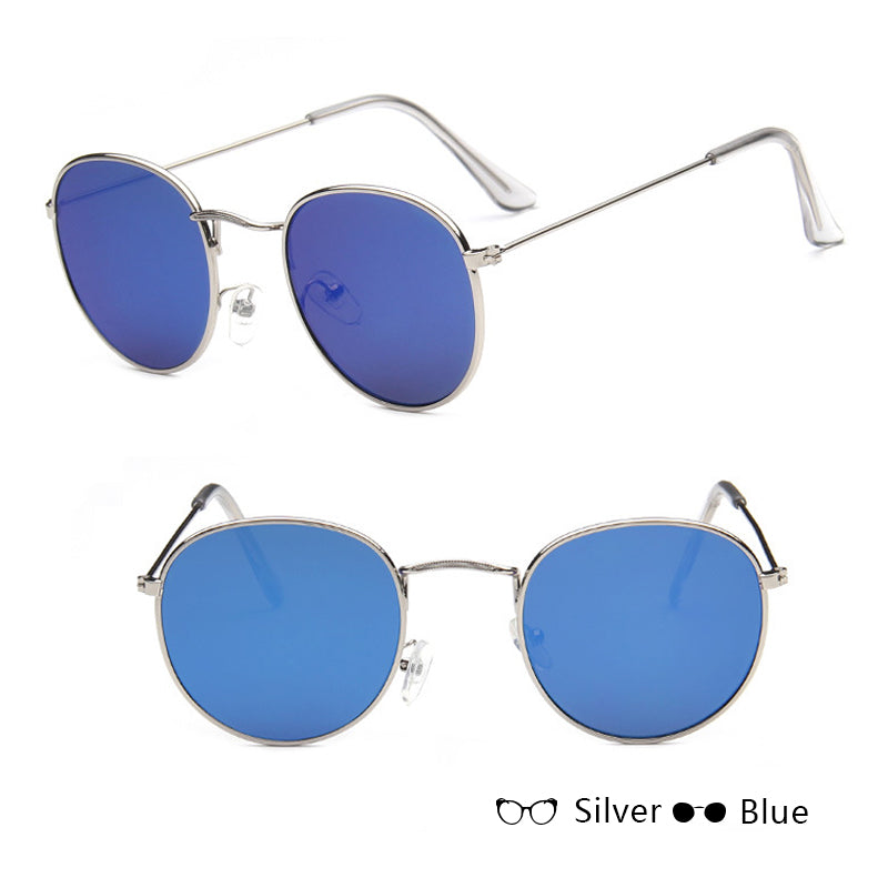 Women Retro Sunglasses Clothing Awaara Apparels Silver + Blue  