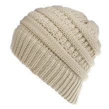 Mixed Color Knitted Wool Hat Ladies Non-labeled Ponytail Hat Clothing Awaara Apparels Beige  