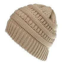 Mixed Color Knitted Wool Hat Ladies Non-labeled Ponytail Hat Clothing Awaara Apparels Camel  