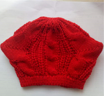 Hand Made 3D Cute Knitted Cat Ear Beanie For Winter Clothing Awaara Apparels Red  