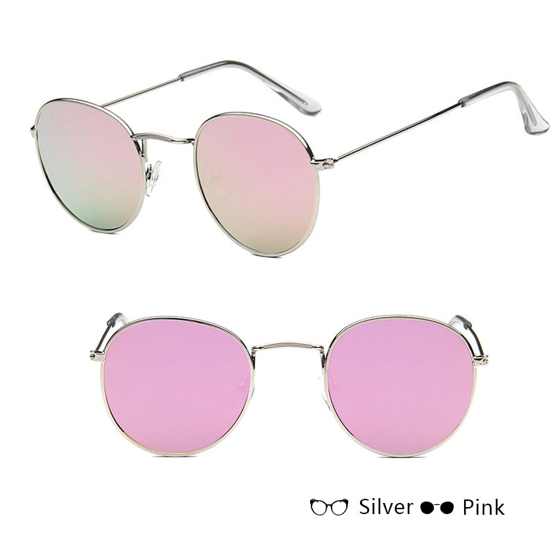 Women Retro Sunglasses Clothing Awaara Apparels Silver+pink  