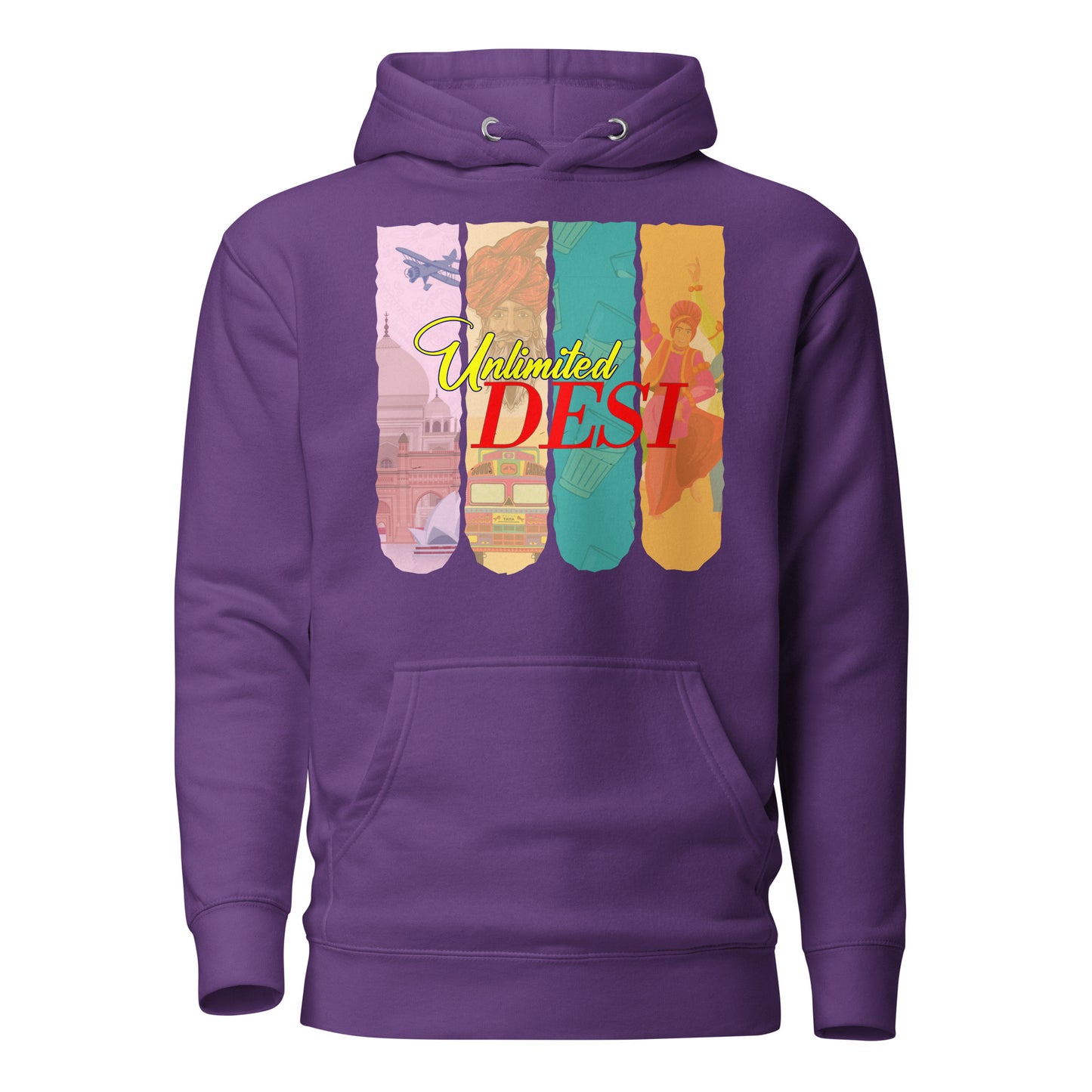 Unlimited Desi Hoodie  Awaara Apparels Purple S 