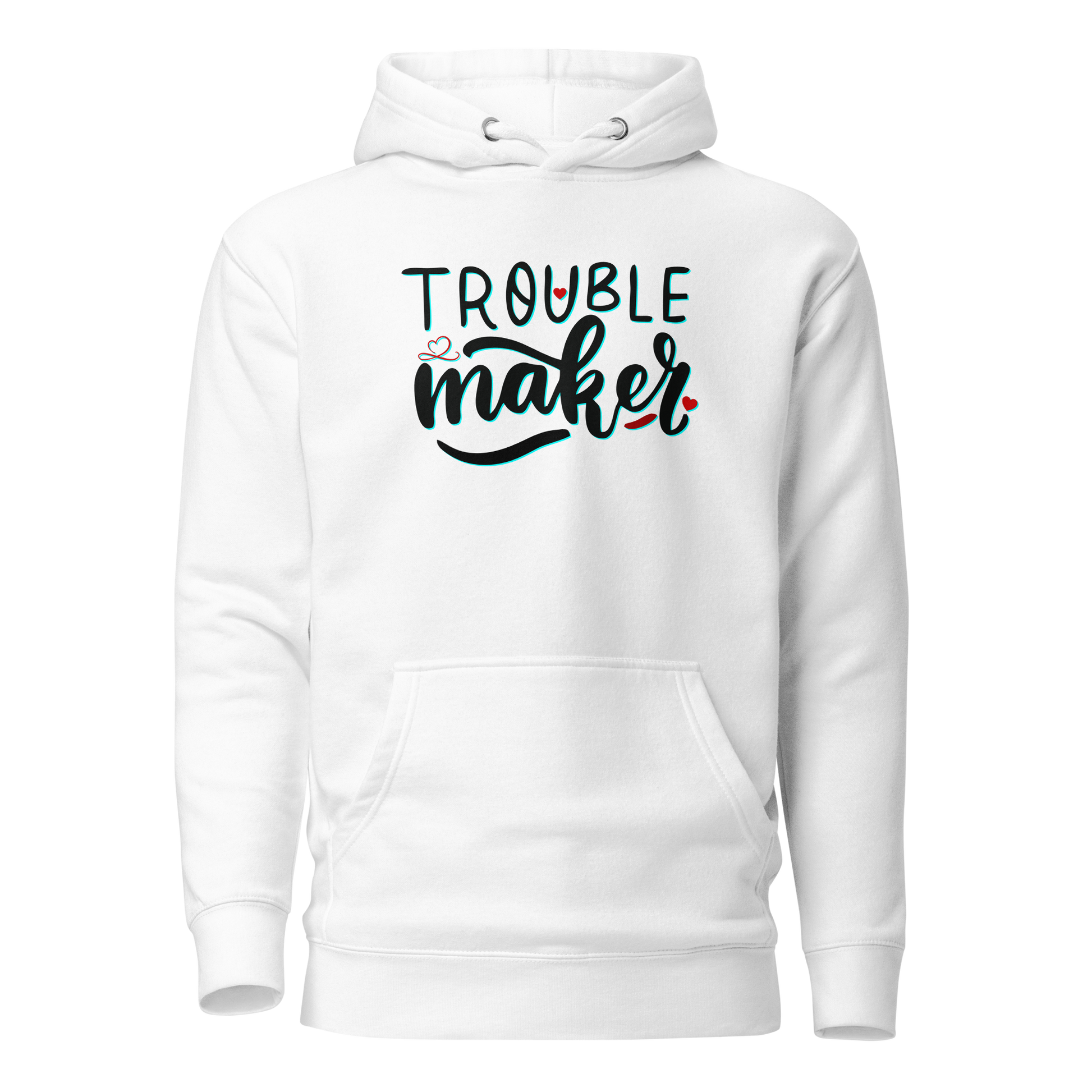 Trouble Maker Hoodie hoodies Awaara Apparels White S 