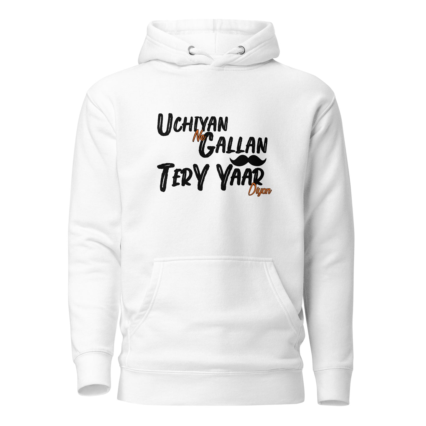 Uchiyan Gallan Hoodie  Awaara Apparels White S 