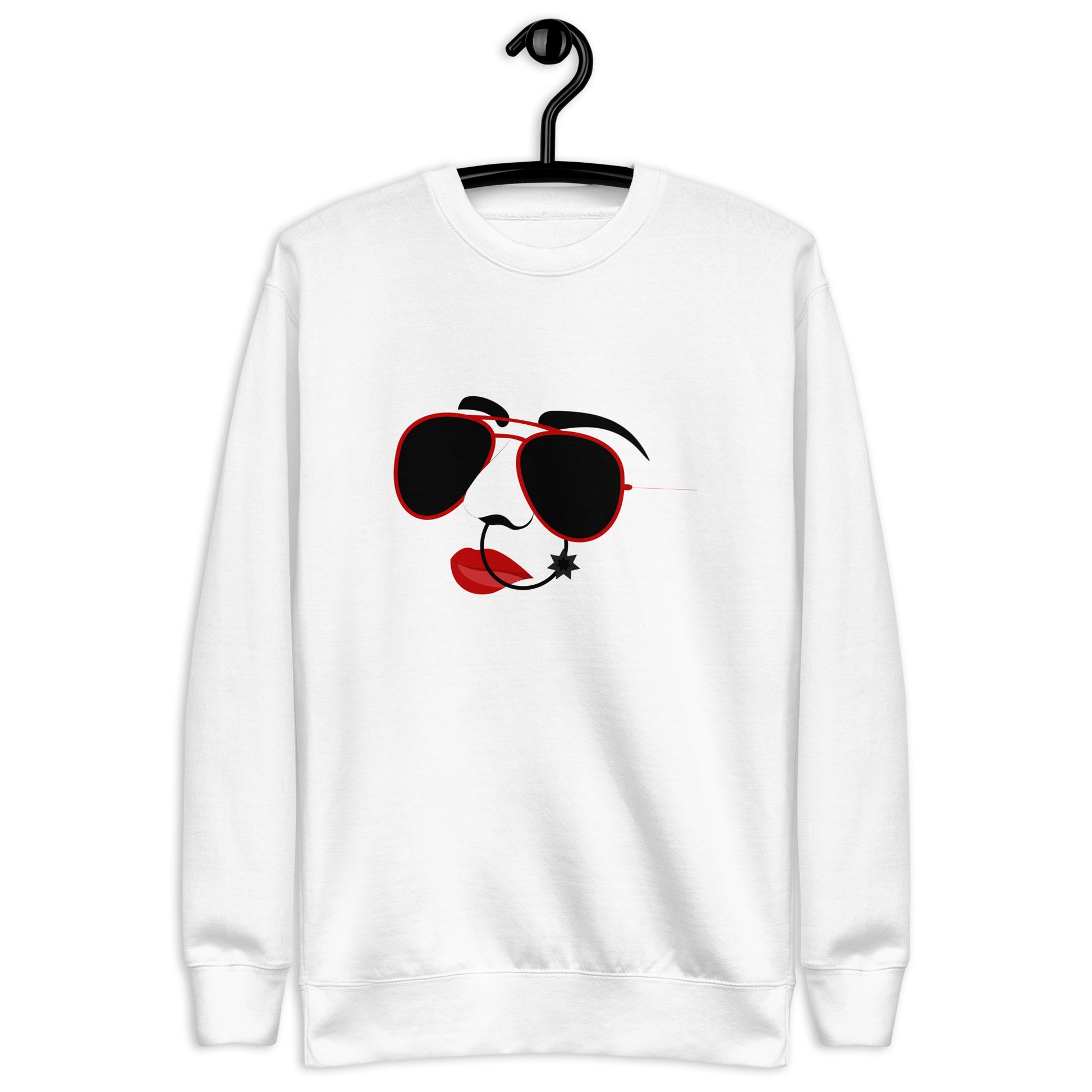 Vector Face Sweatshirt  Awaara Apparels White S 